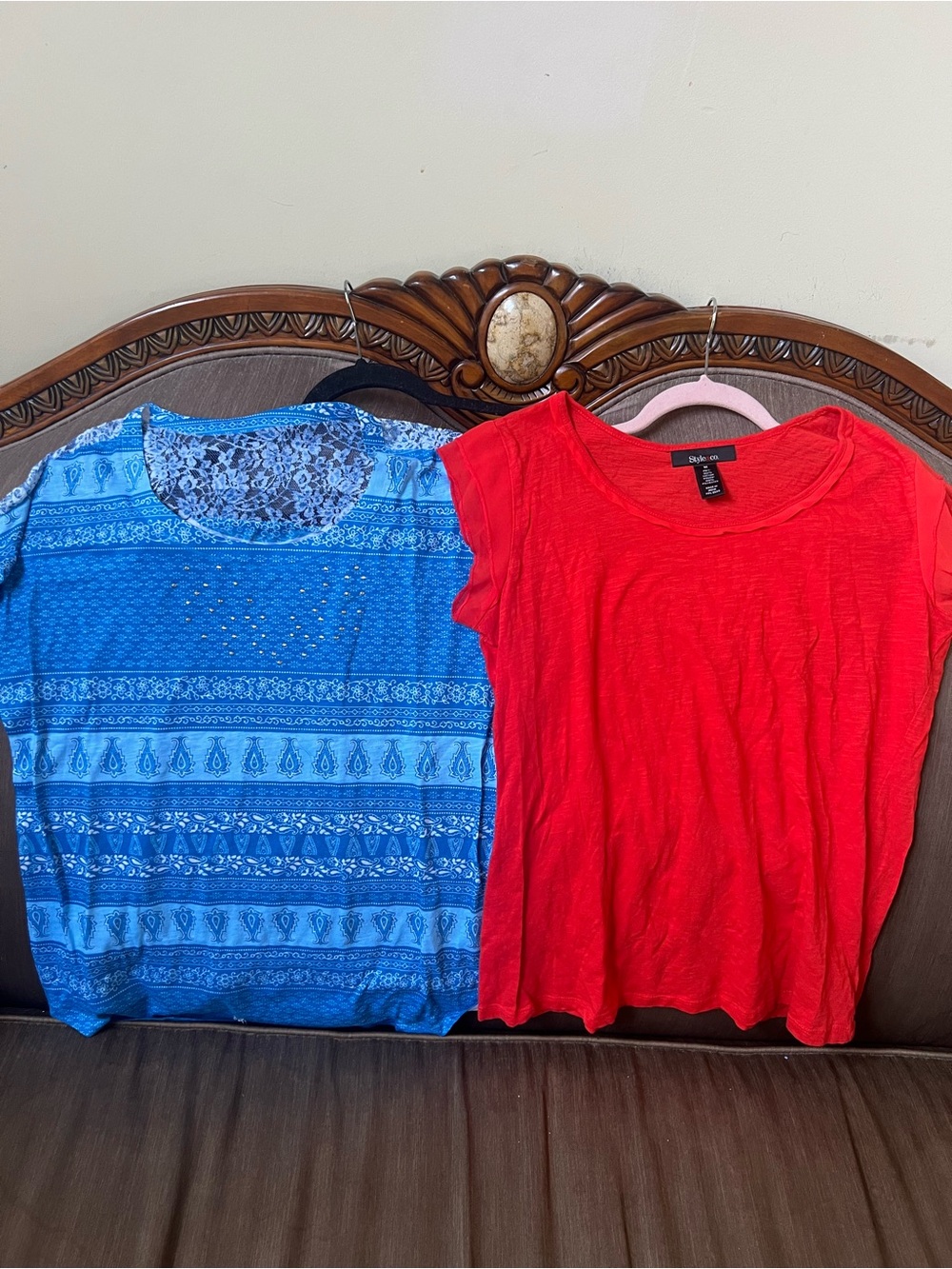 Two Short-Sleeve Scoop Neck Tops